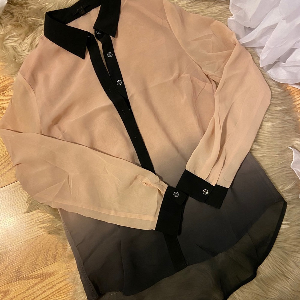 Ombré Button Up Blouse NWOT